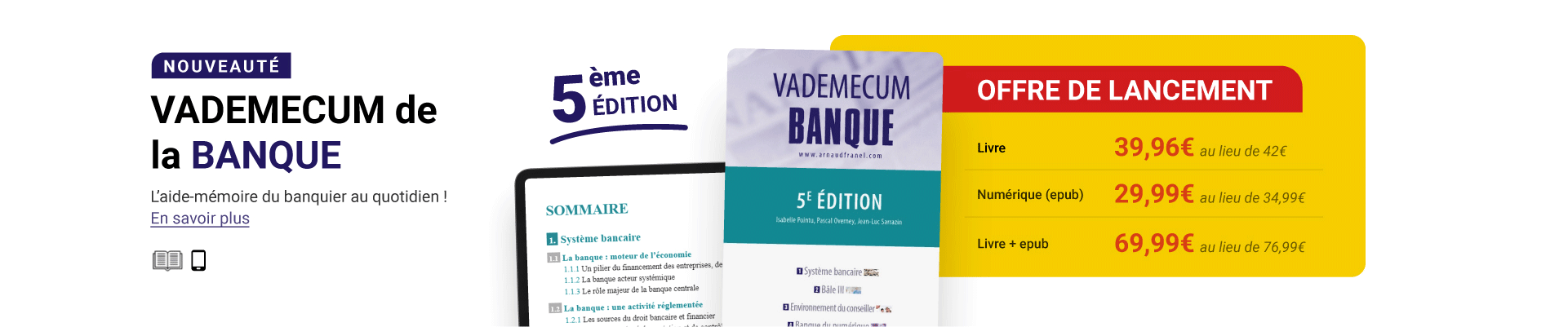 Nouveauté : le Vademecum de la banque, 5e édition 